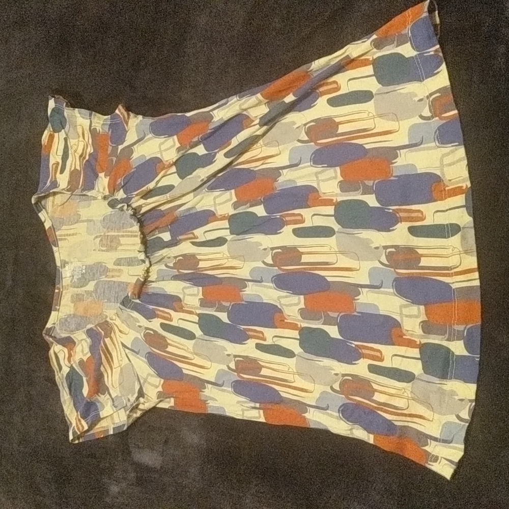 Abstract Shapes Ruched Scoopneck Tee